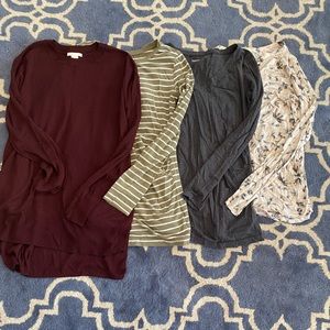 Four maternity shirts - H&M and GAP